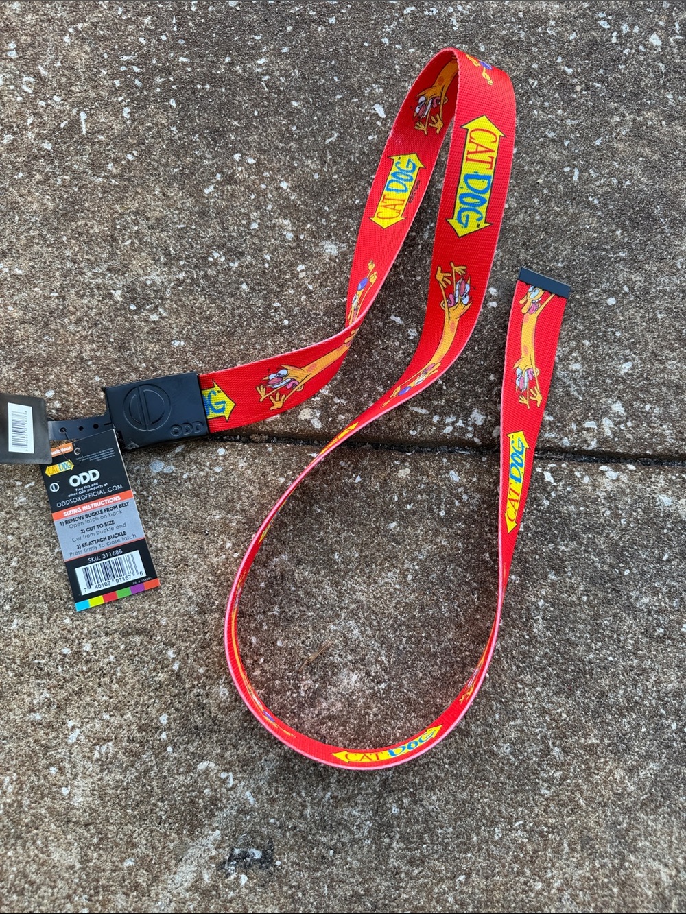 CatDog Red Logo Web Belt with Printed Graphic
